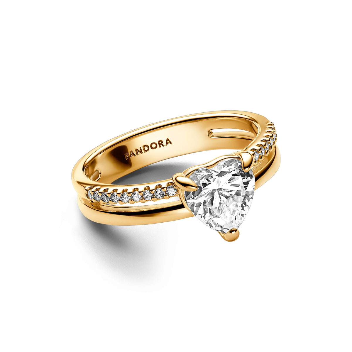 Pandora Double Band Heart Ring