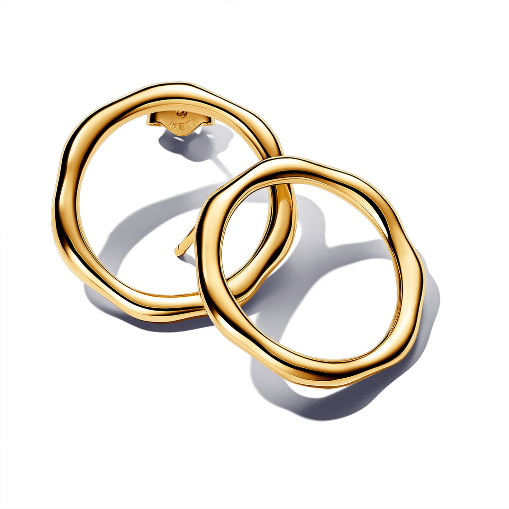 Pandora Organically Shaped Circle Stud Earrings