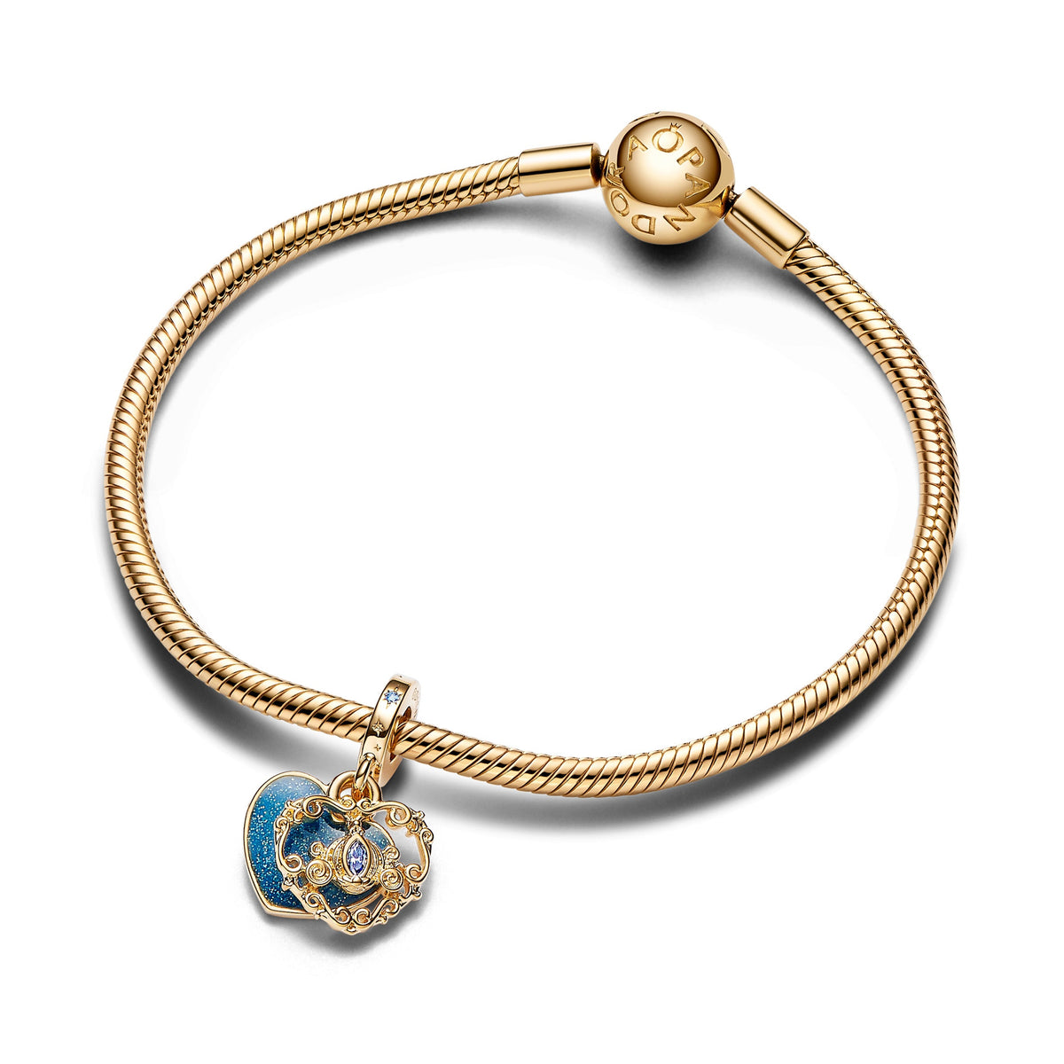 Pandora Disney Cinderella's Carriage & Heart Double Dangle Charm