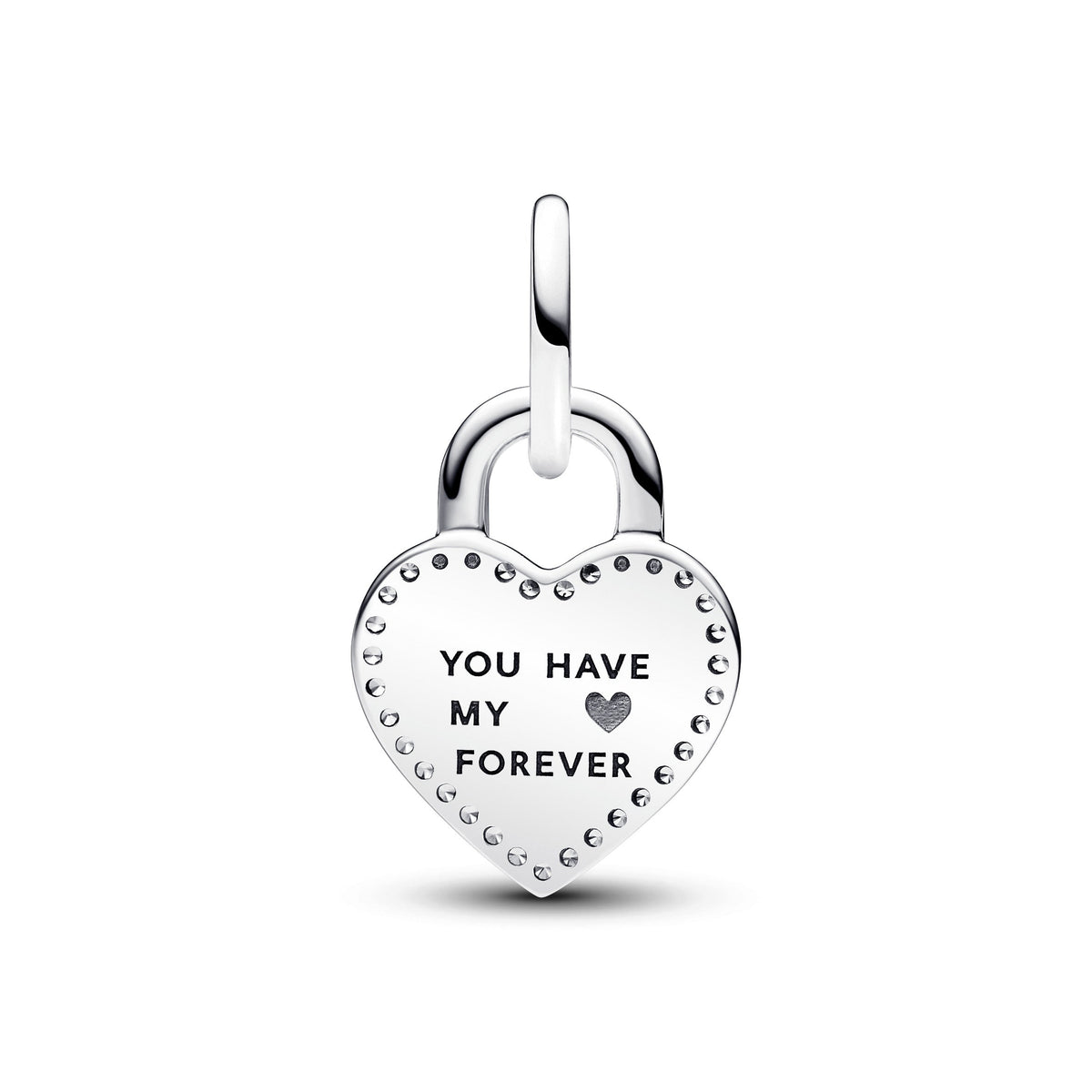 Pandora Two-Tone Twistable Heart Padlock Double Dangle Charm