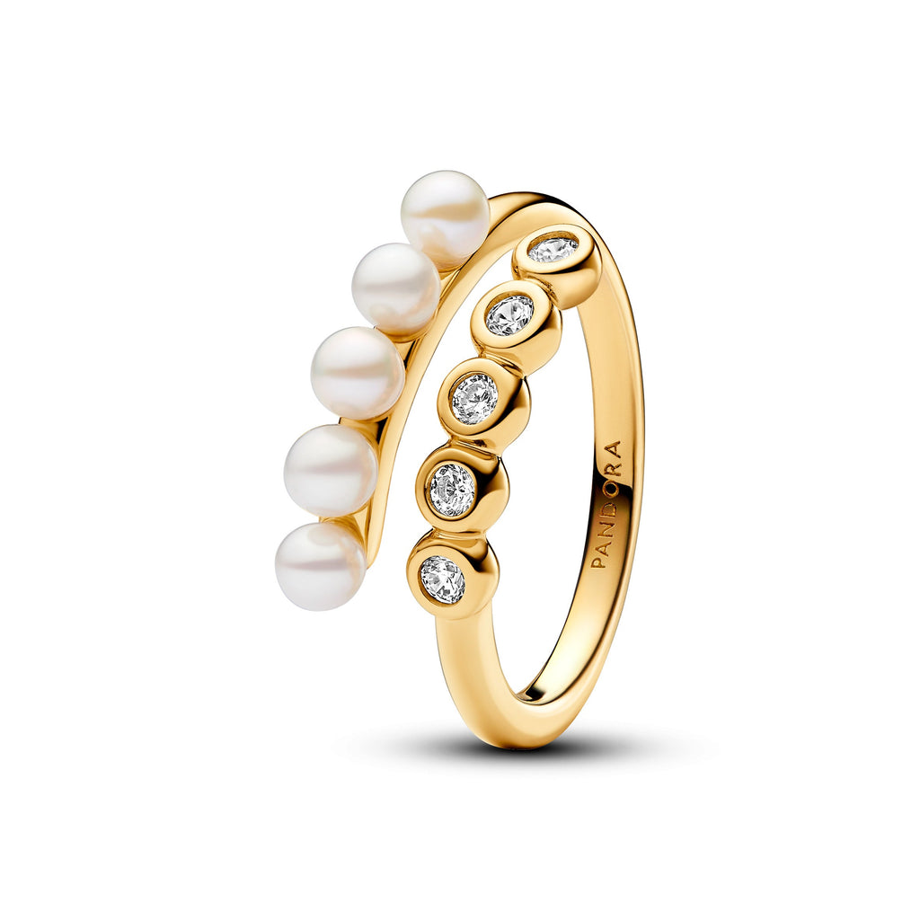 Pandora Treated Freshwater Pearls & Stones Open Ring