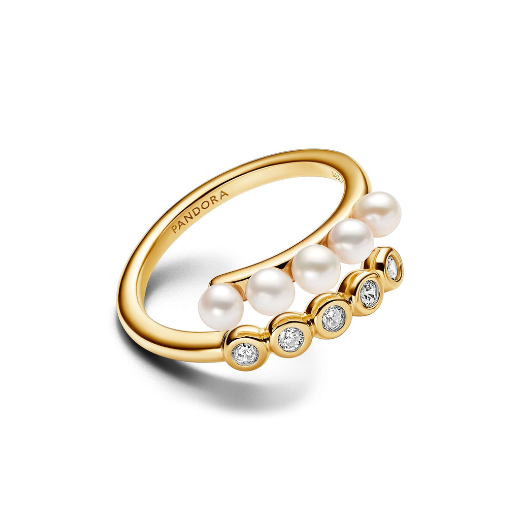 Pandora Treated Freshwater Pearls & Stones Open Ring