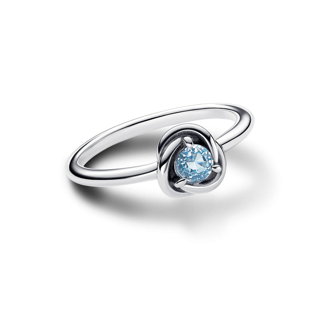 Pandora Sea Aqua Blue Eternity Circle Ring
