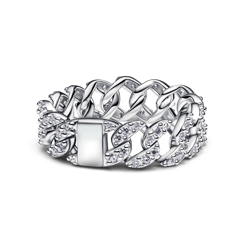 Pandora Pave Cuban Chain Ring