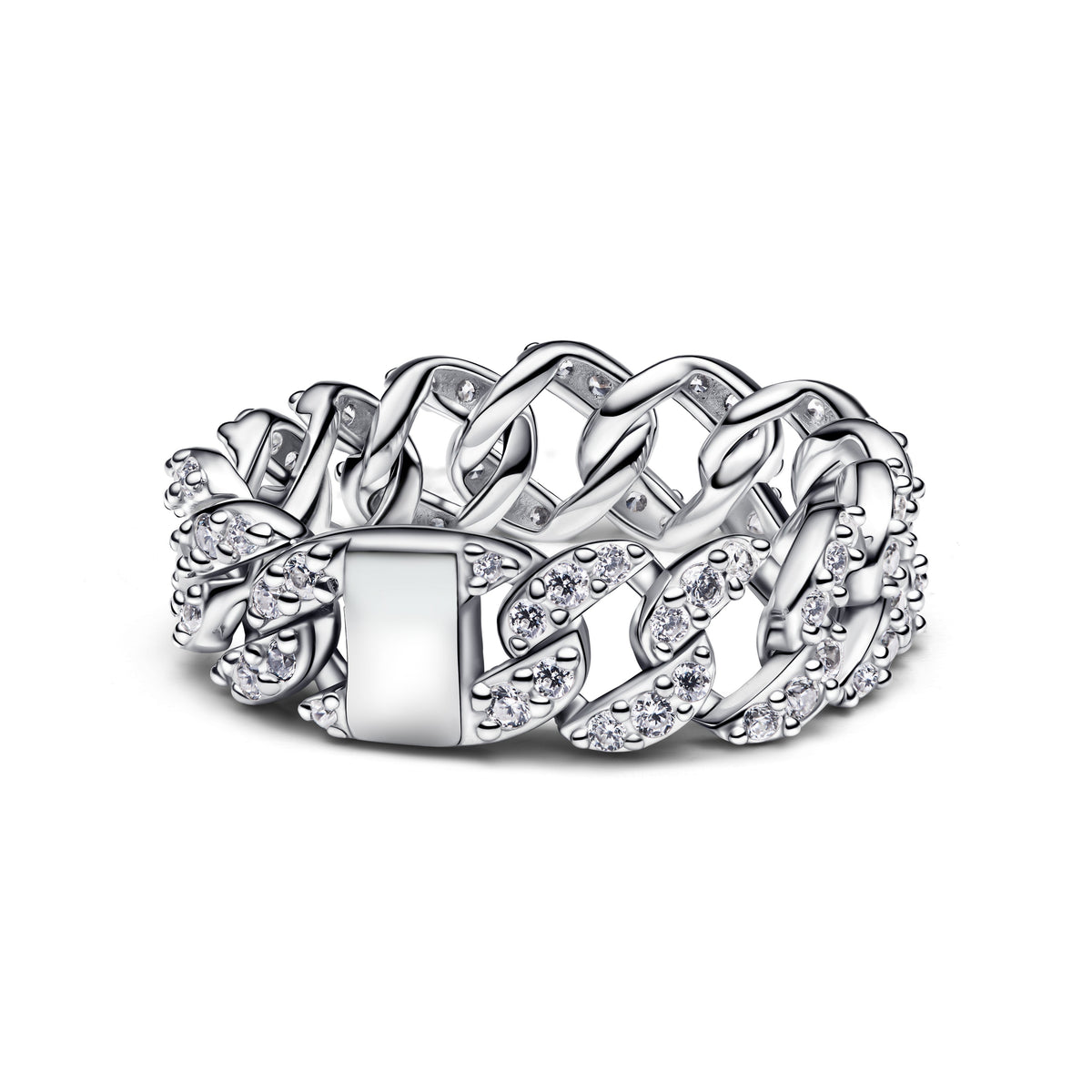 Pandora Pave Cuban Chain Ring