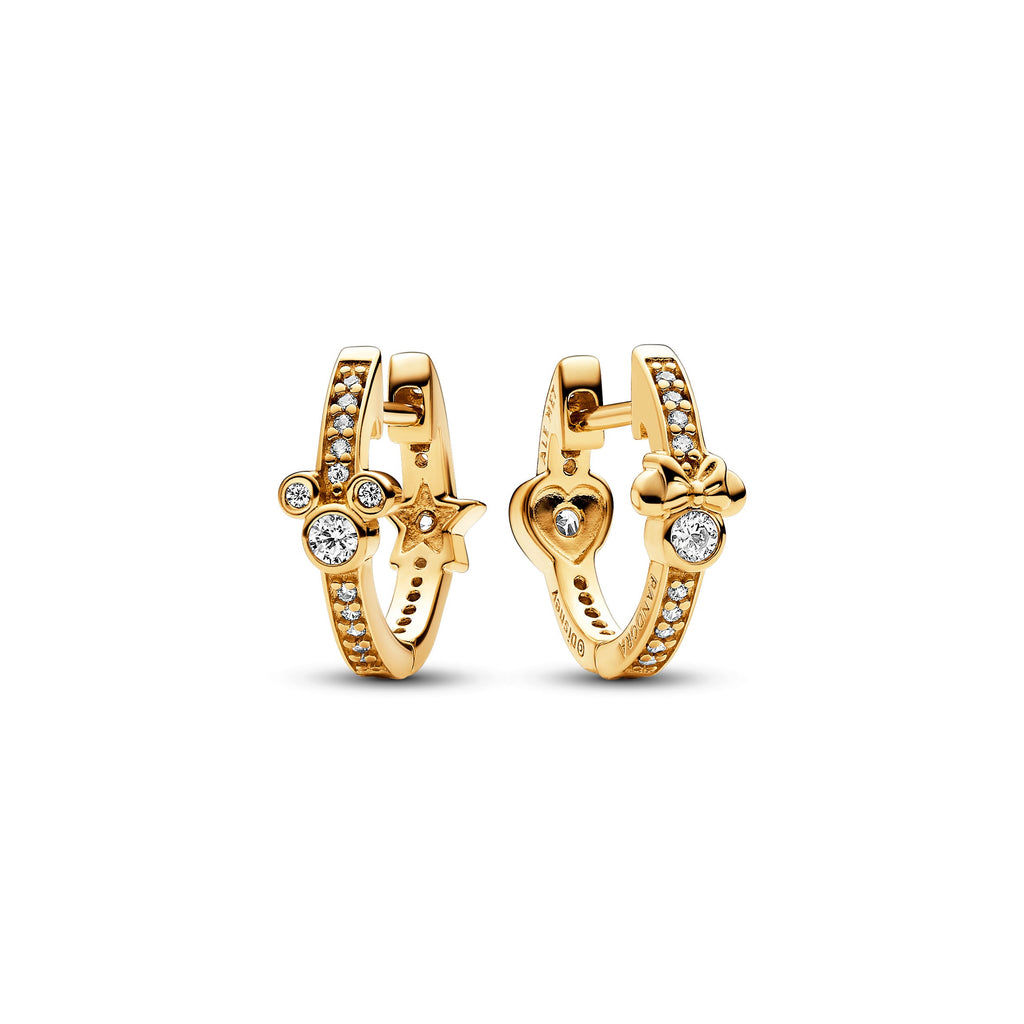 Pandora Disney Mickey Mouse & Minnie Mouse Sparkling Hoop Earrings