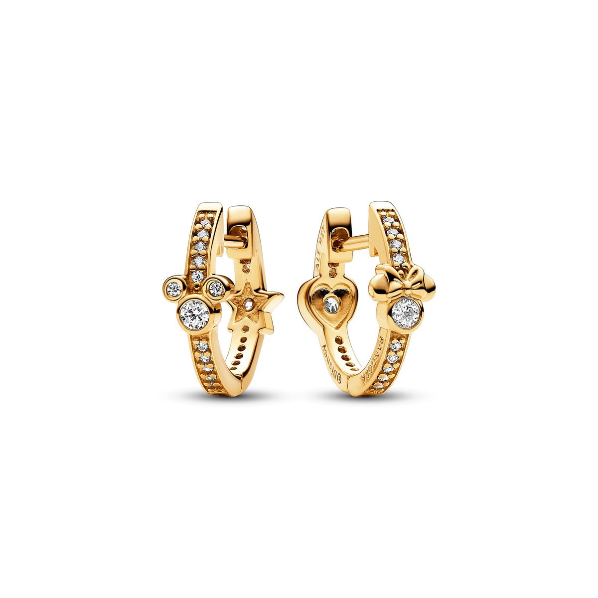 Pandora Disney Mickey Mouse & Minnie Mouse Sparkling Hoop Earrings