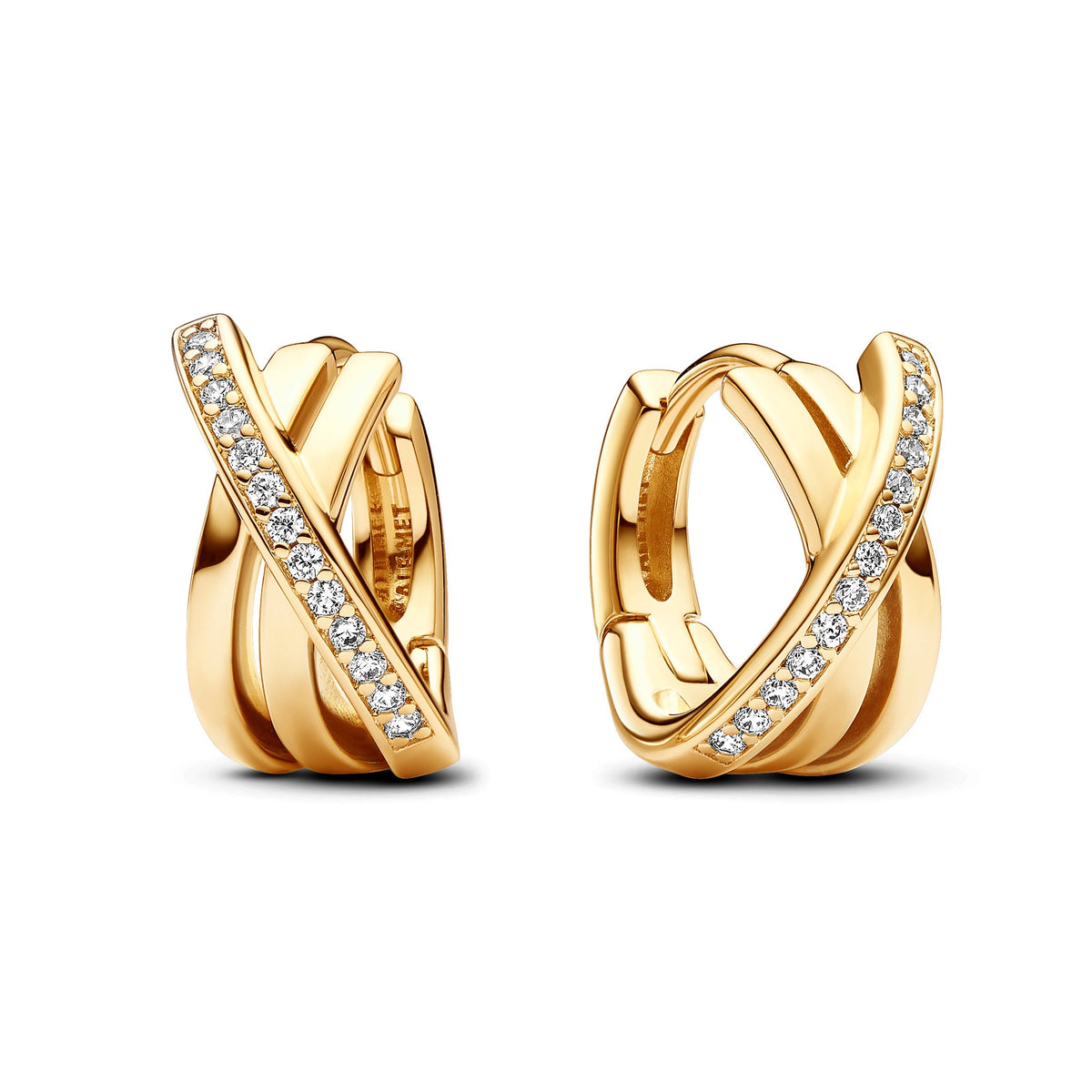 Pandora Crossover Pave Hoop Earrings