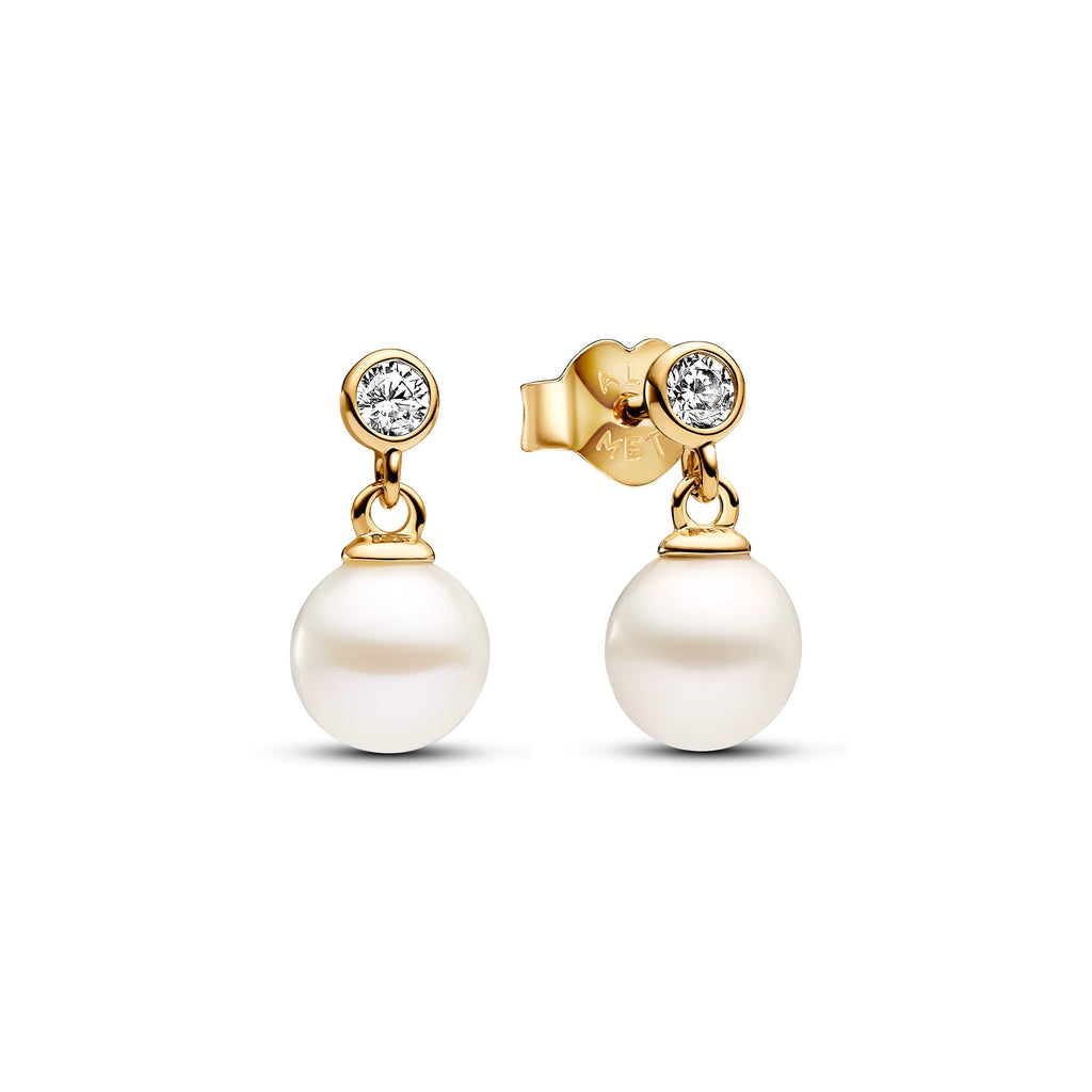 Pandora Treated Freshwater Pearl & Stone Drop Earrings