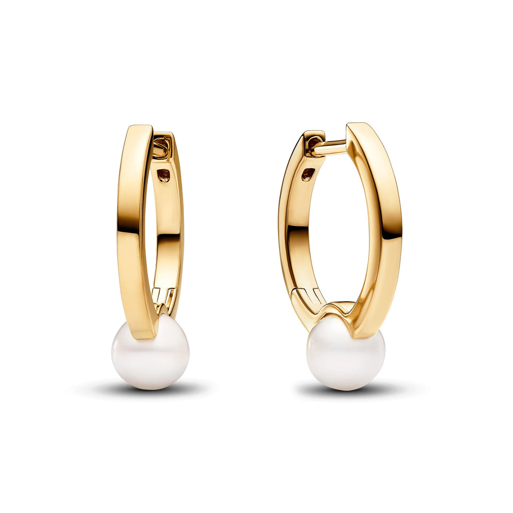 Pandora Treated Freshwater Pearl Hoop Earrings