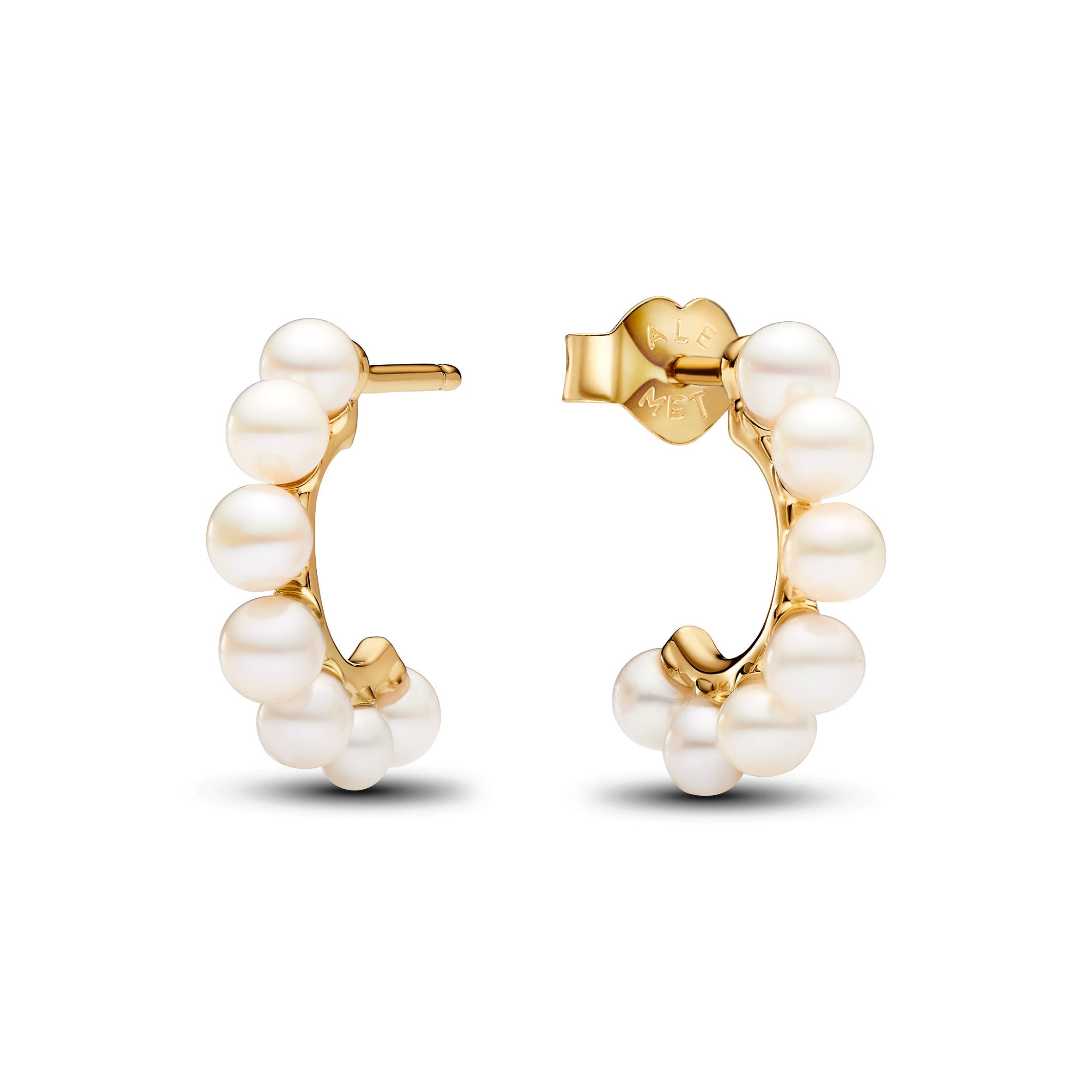 Pandora Treated Freshwater Pearls Open Hoop Earrings