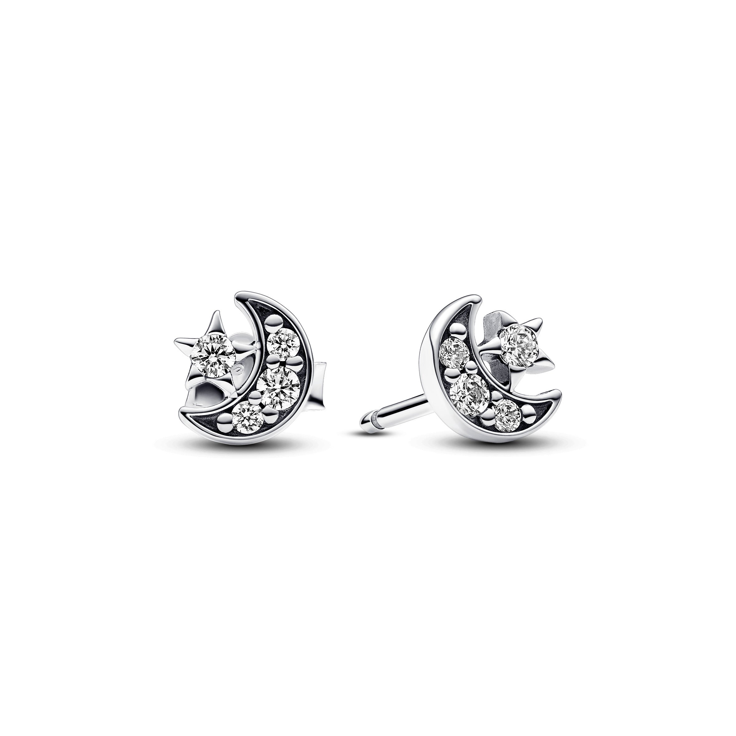 Pandora Sparkling Moon & Star Stud Earrings