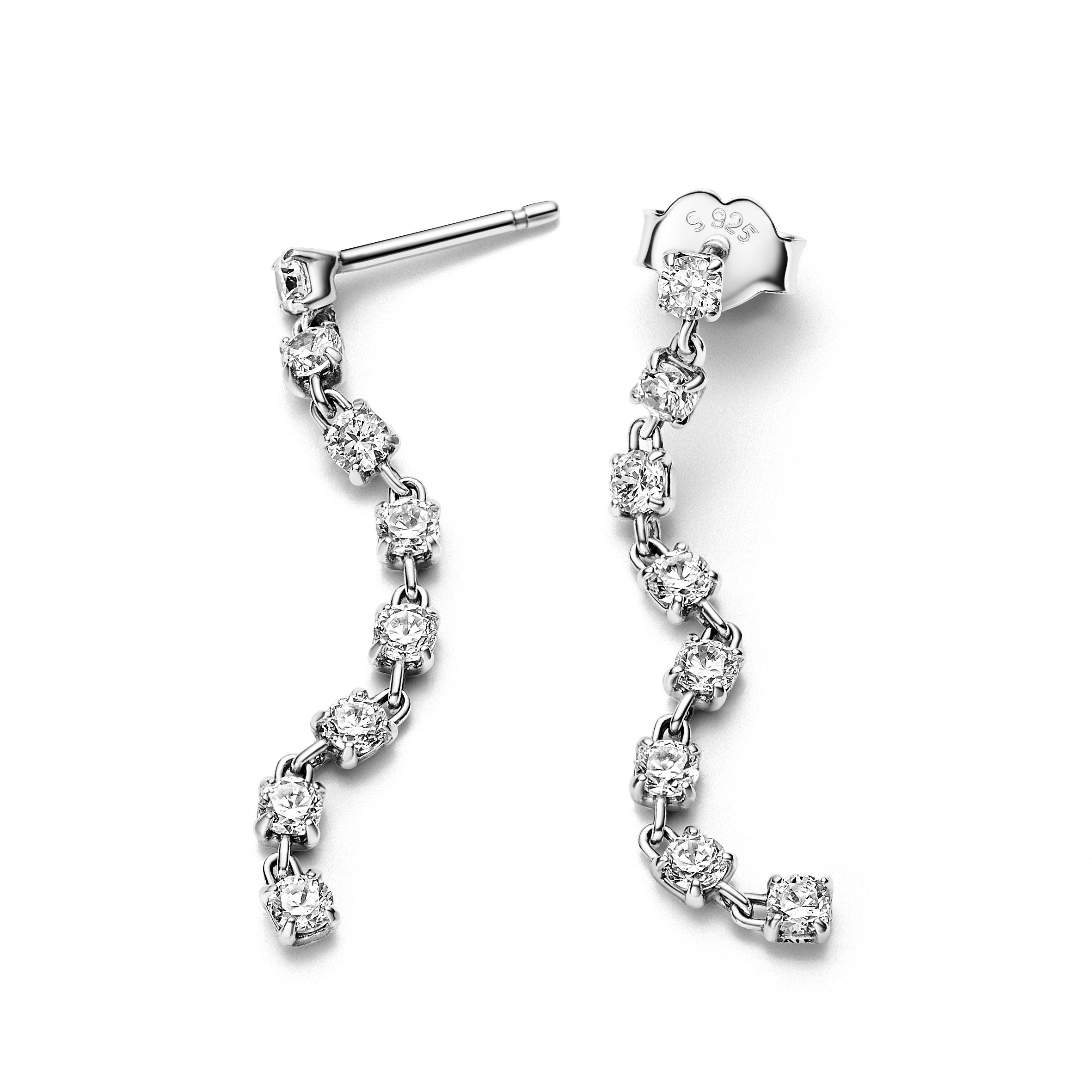 Pandora Sparkling Eight Stones Drop Earrings