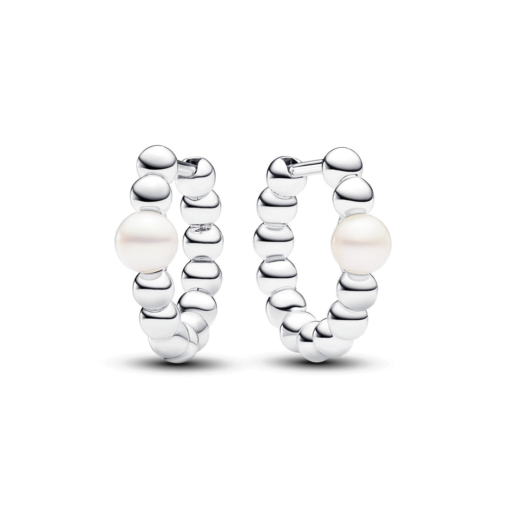 Pandora Treated Freshwater Pearl & Beads Hoop Earrings