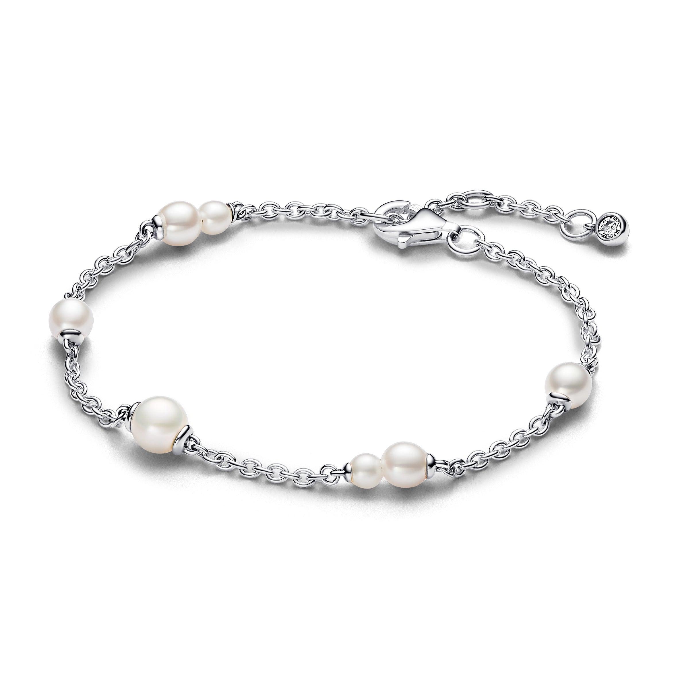 Pandora Treated Freshwater Pearl Station Chain Bracelet