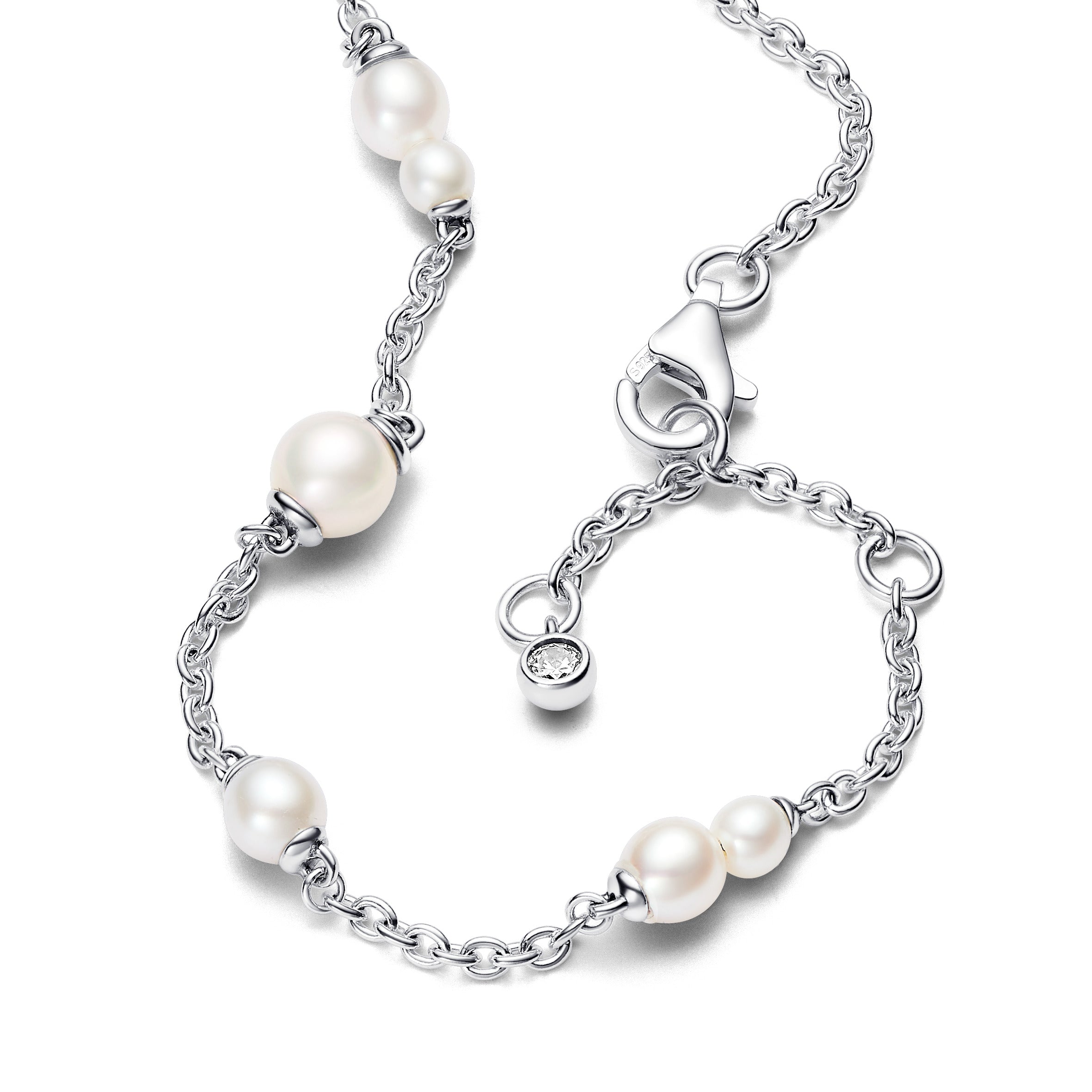 Pandora Treated Freshwater Pearl Station Chain Bracelet
