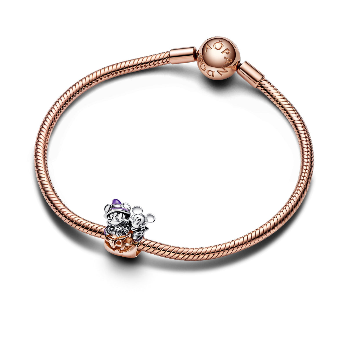 Pandora Disney Mickey Mouse & Minnie Mouse Halloween Pumpkin Charm