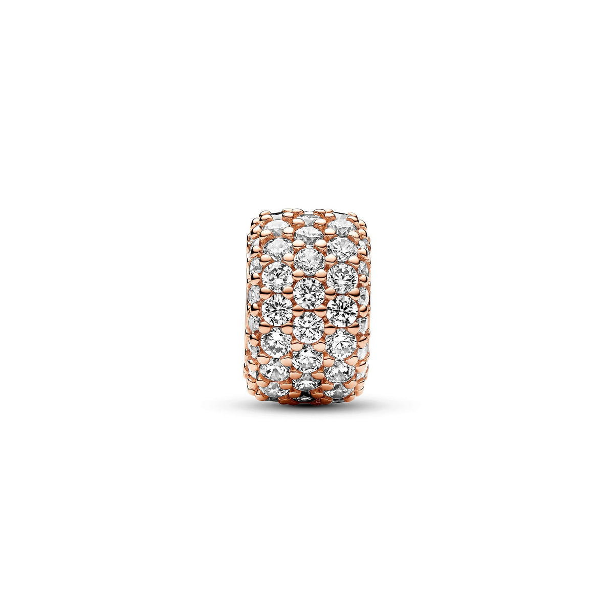 Pandora Sparkling Pave Triple-row Charm in 14k Rose Gold-Plated