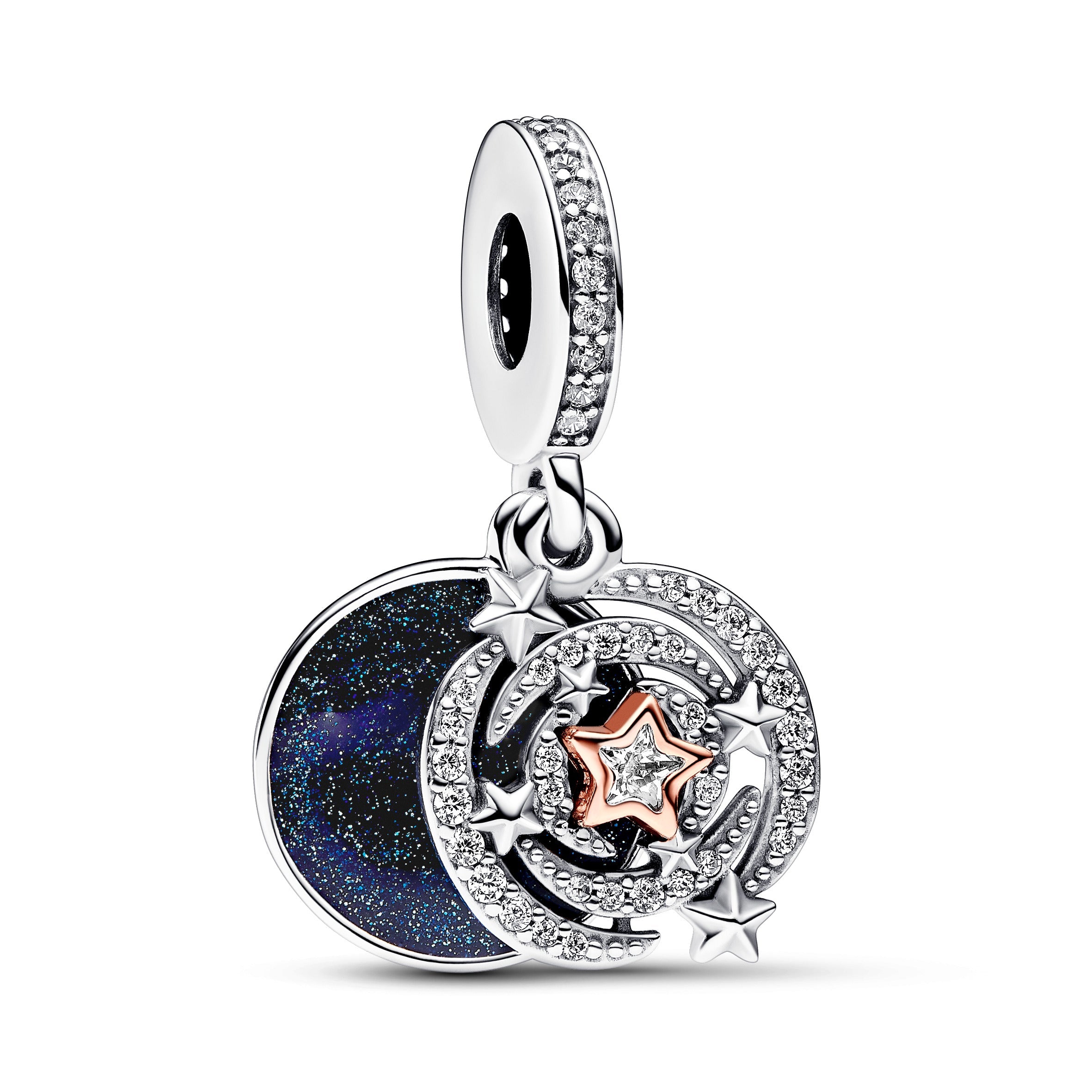 Pandora Two-Tone Shooting Star Double Dangle Charm