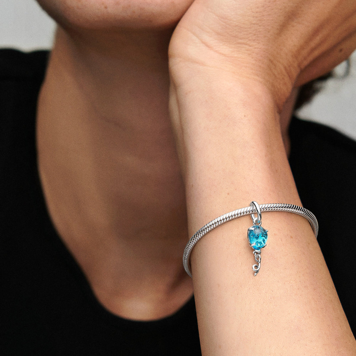 Pandora Blue Murano Glass Balloon Dangle Charm