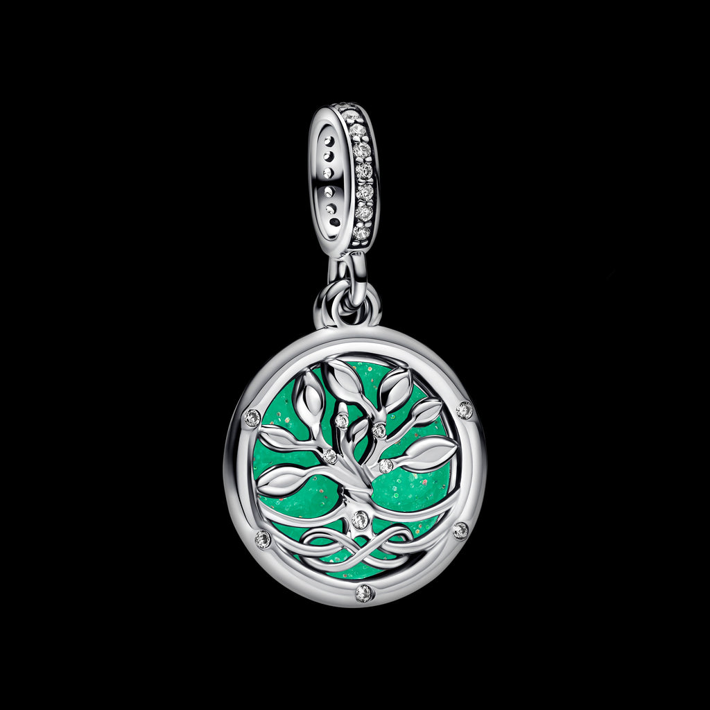 Pandora Glow-in-the-Dark Infinity Tree Double Dangle Charm