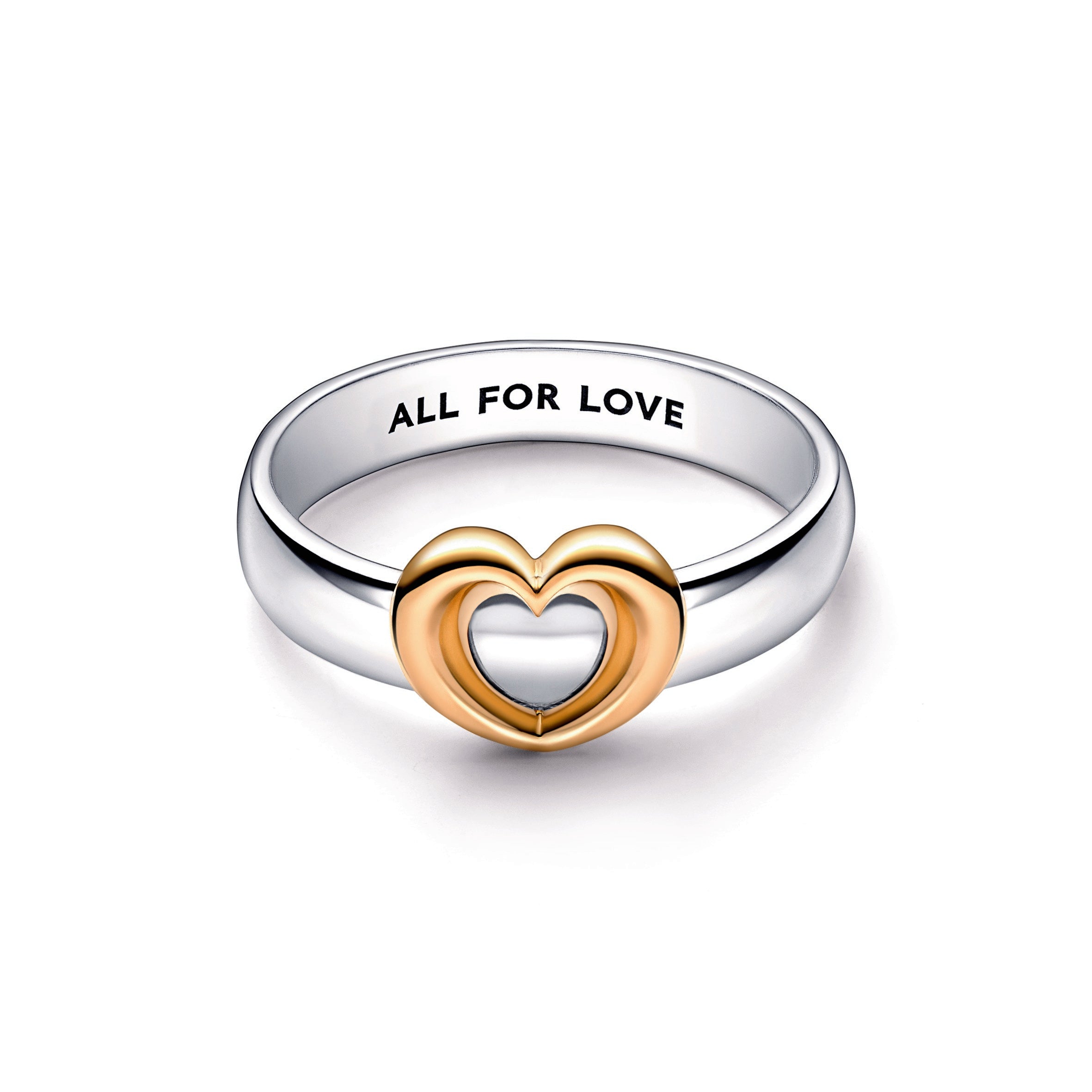 Pandora Radiant Two-Tone Sliding Heart Ring