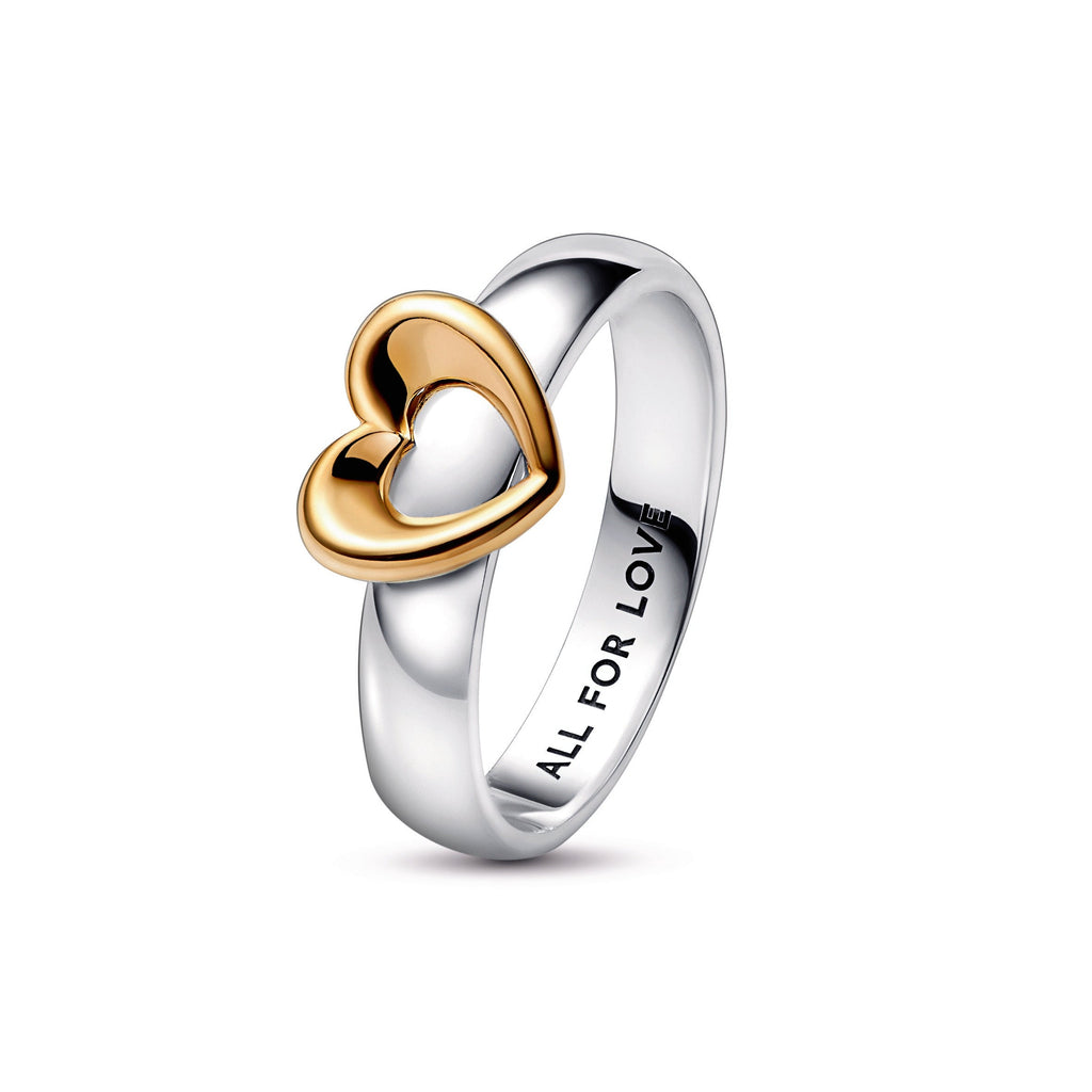 Pandora Radiant Two-Tone Sliding Heart Ring