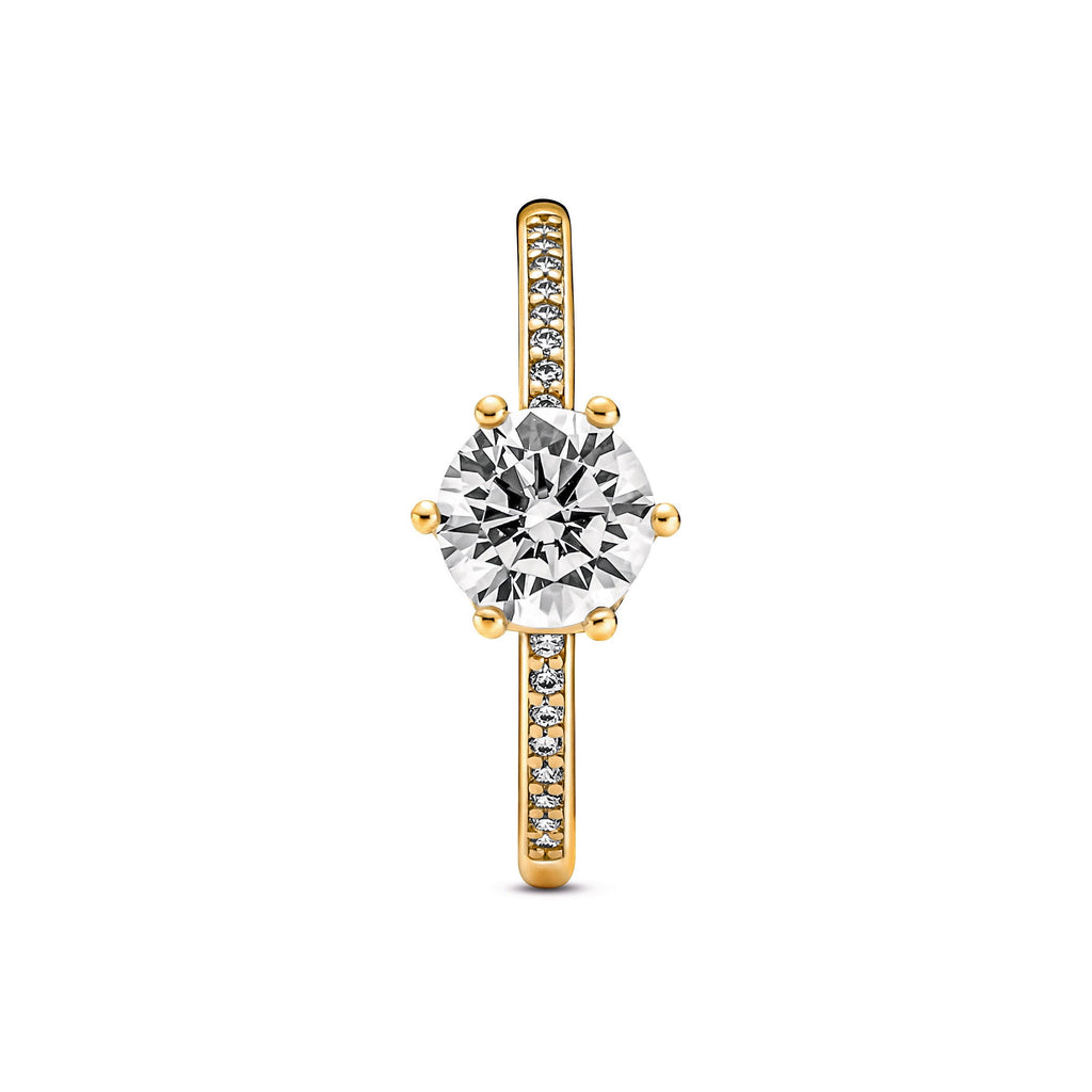 Pandora Clear Sparkling Crown Solitaire Ring