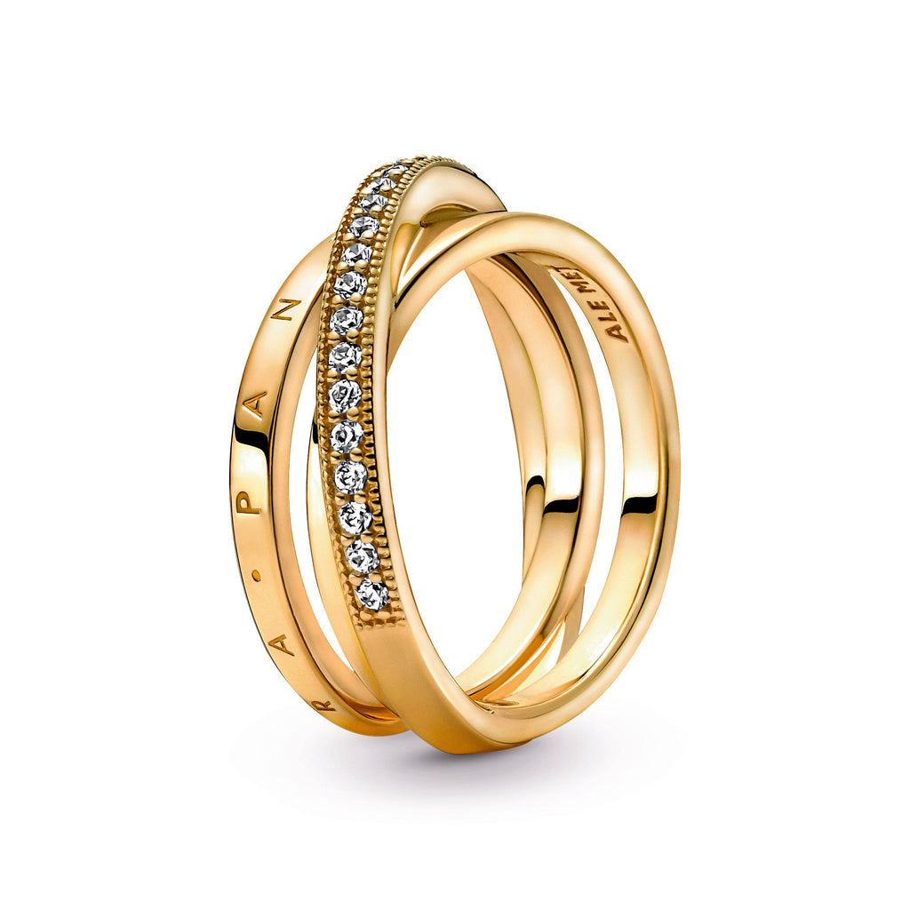 Pandora Crossover Pave Triple Band Ring