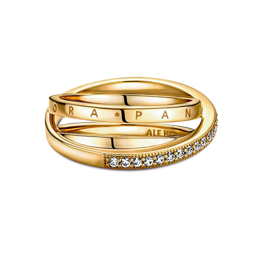 Pandora Crossover Pave Triple Band Ring