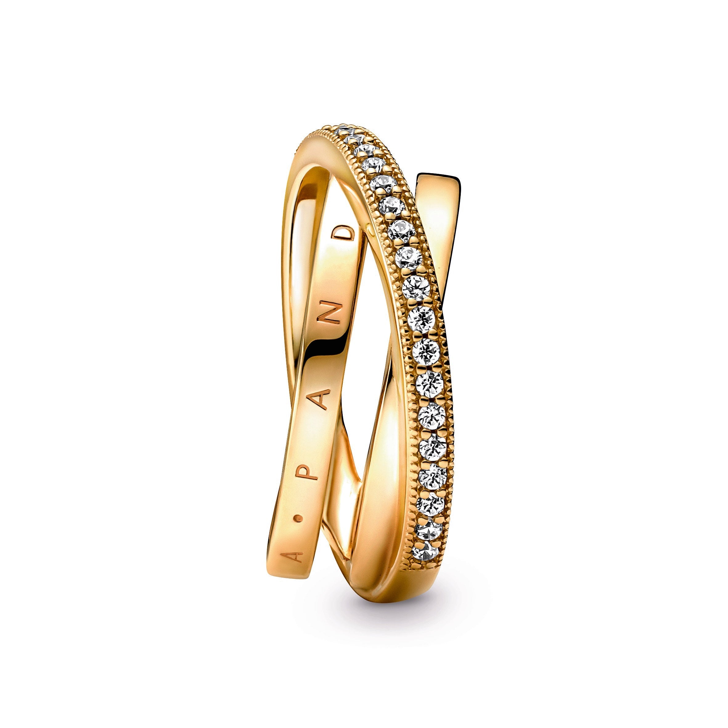Pandora Crossover Pave Triple Band Ring