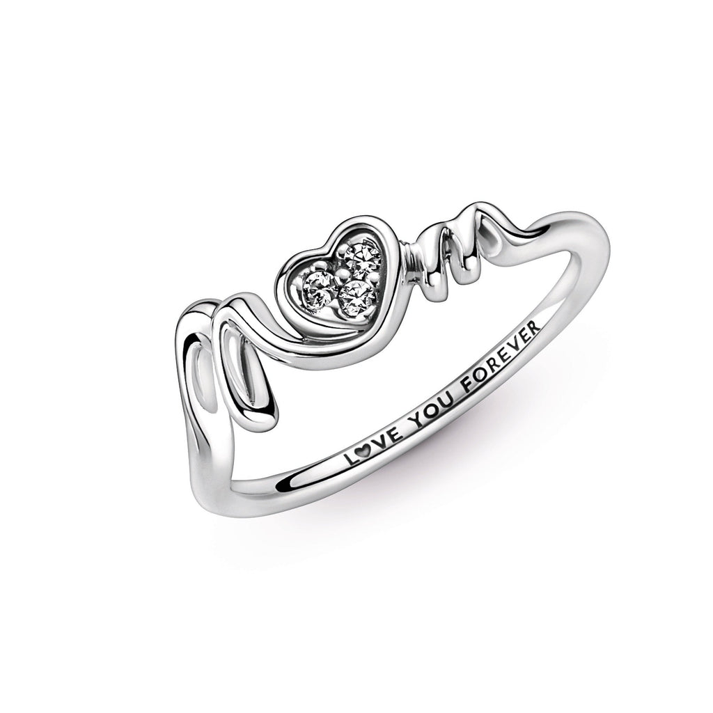 Pandora Mum Pave Heart Ring
