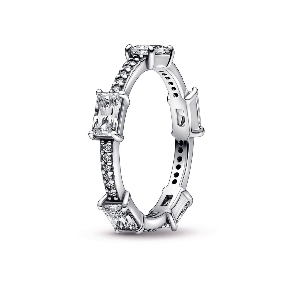 Pandora Rectangular Bars Sparkling Pave Ring