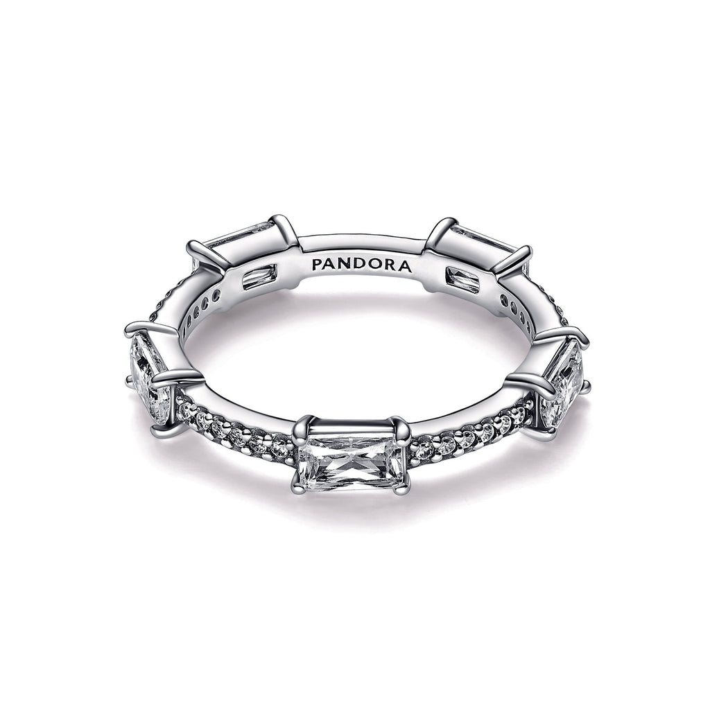 Pandora Rectangular Bars Sparkling Pave Ring