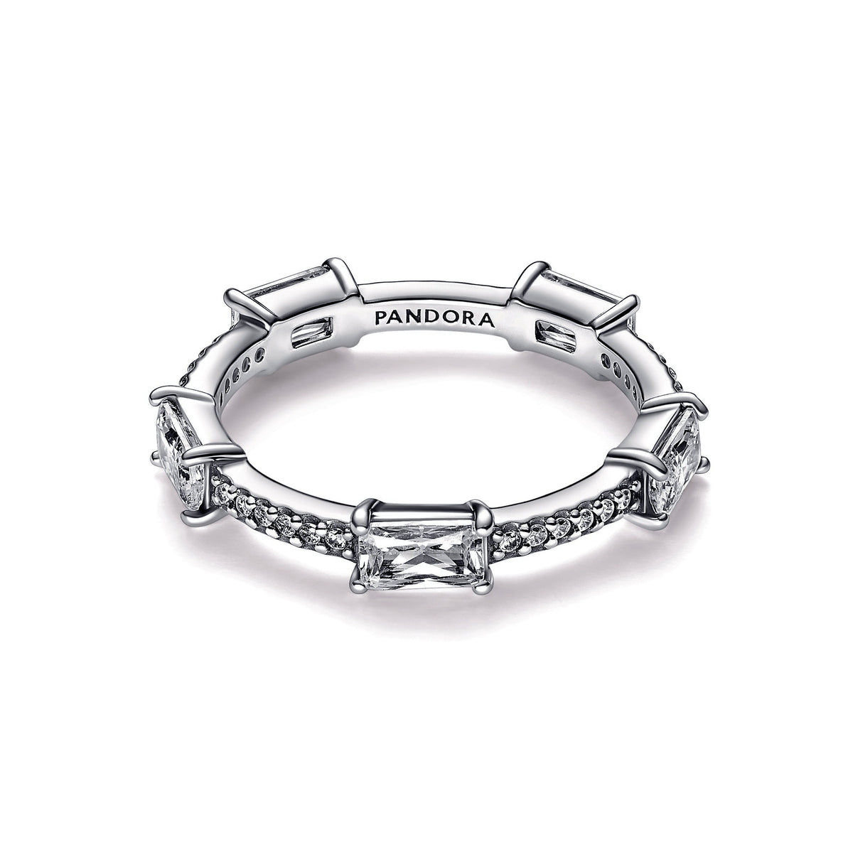 Pandora Rectangular Bars Sparkling Pave Ring