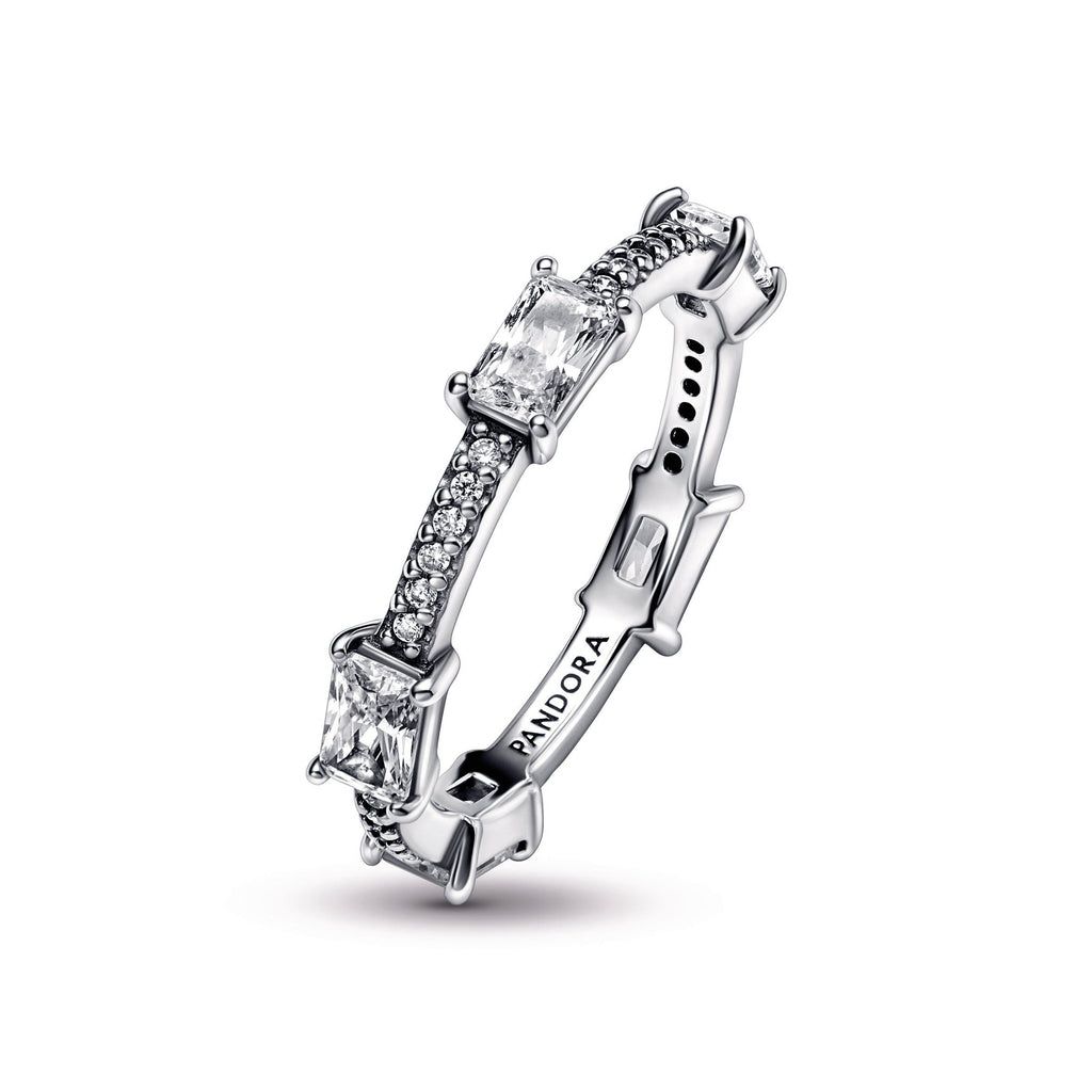 Pandora Rectangular Bars Sparkling Pave Ring