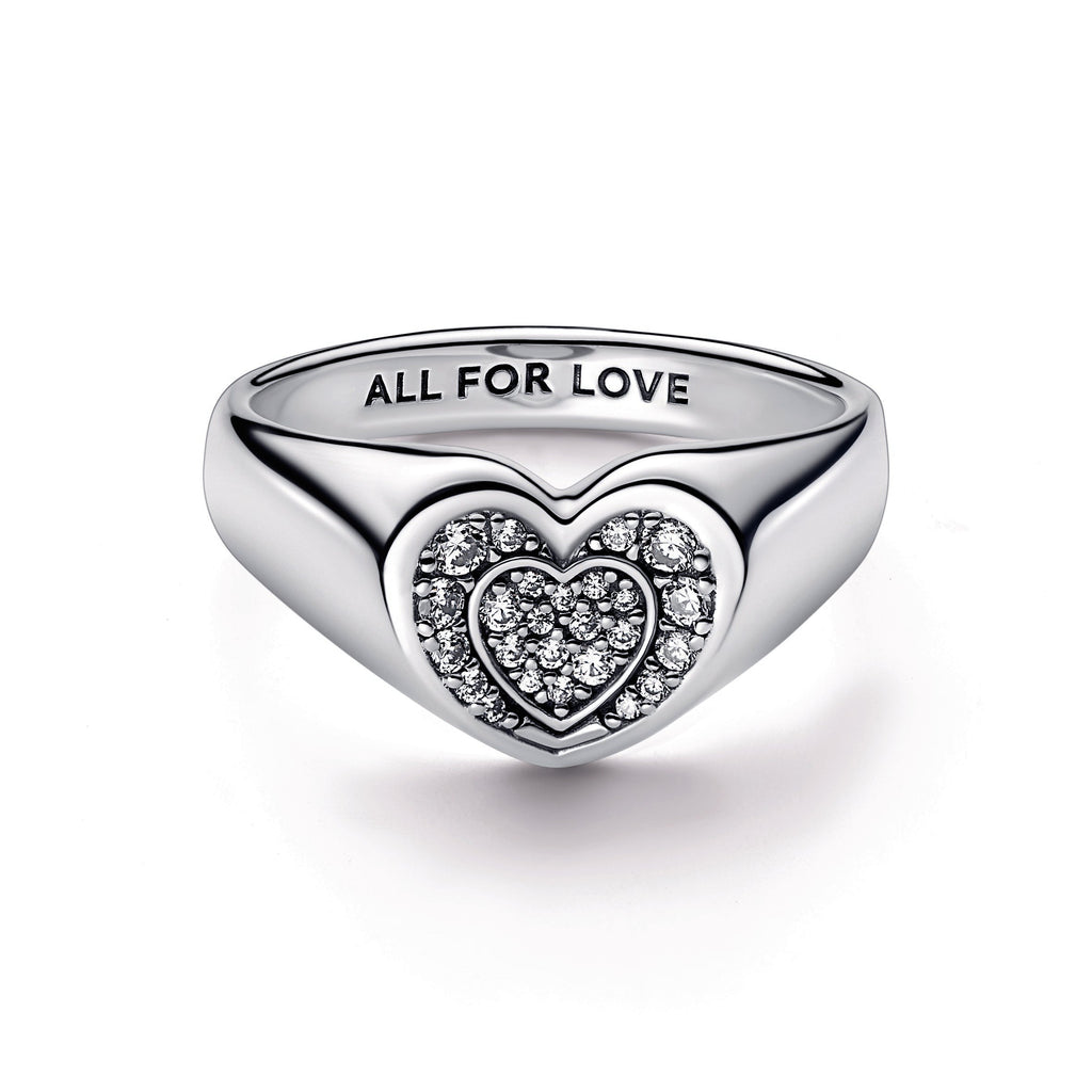 Pandora Radiant Heart Pave Signet Ring