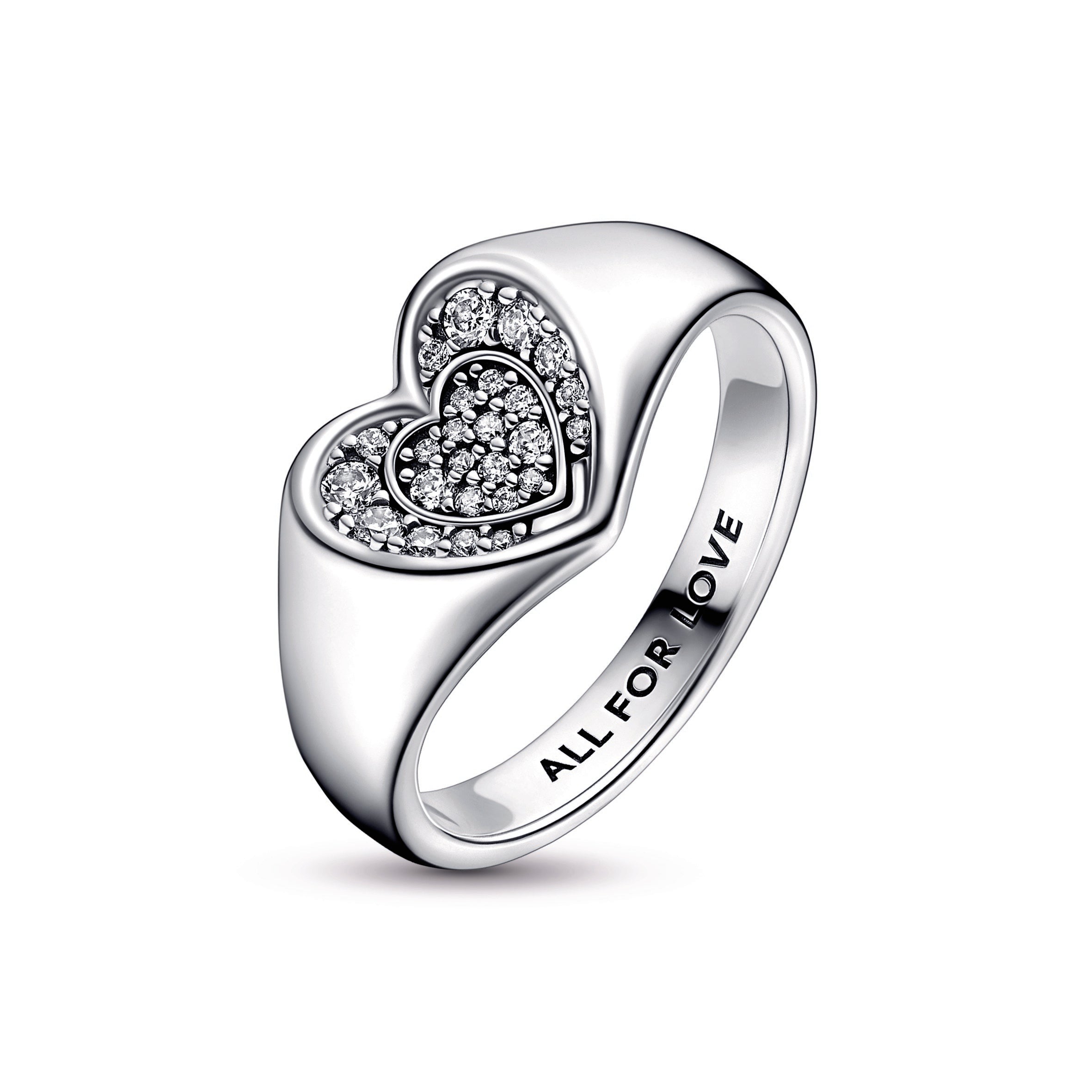 Pandora Radiant Heart Pave Signet Ring