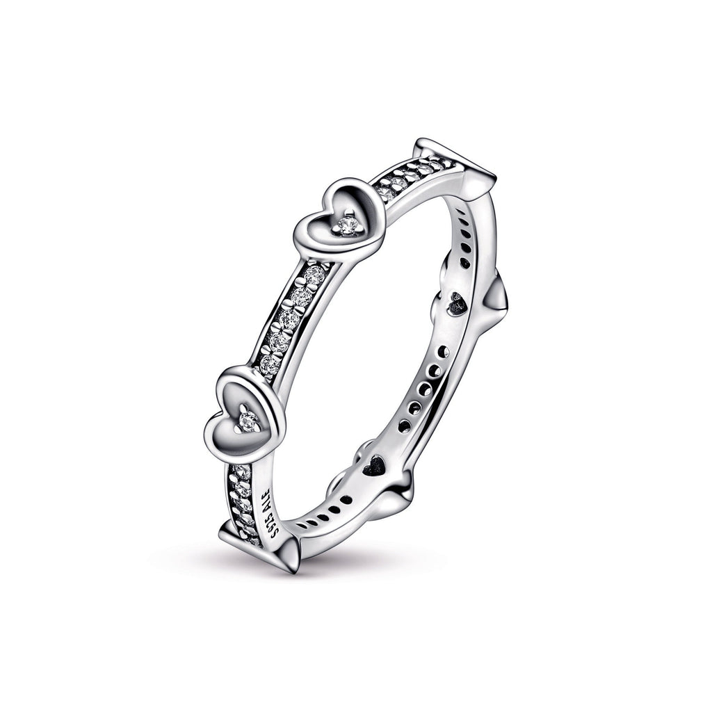 Pandora Radiant Sparkling Hearts Ring