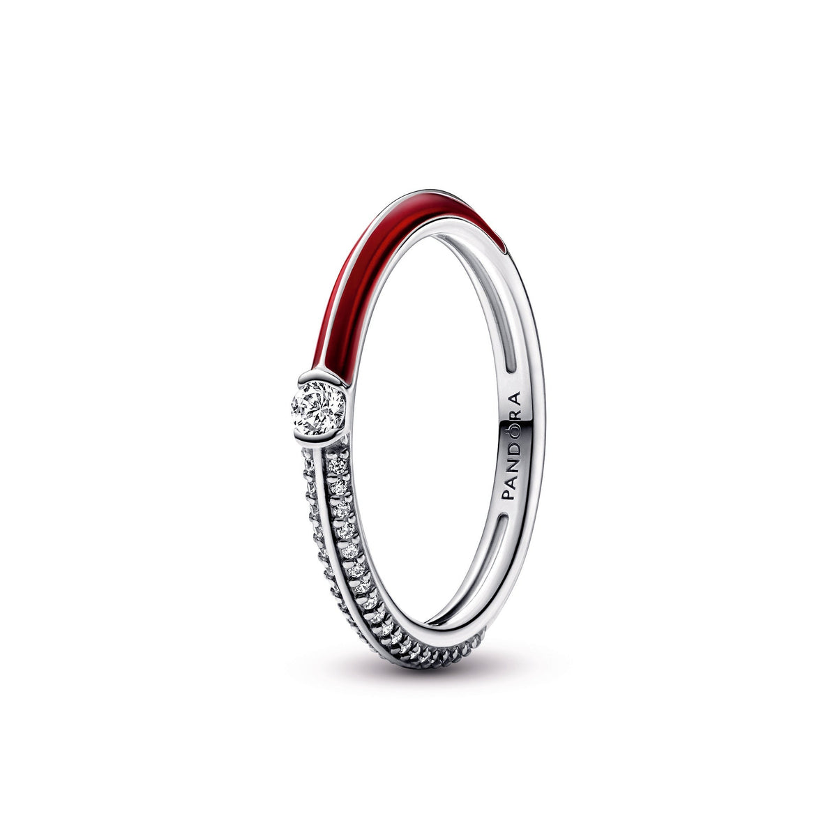 Pandora ME Pave & Red Dual Ring