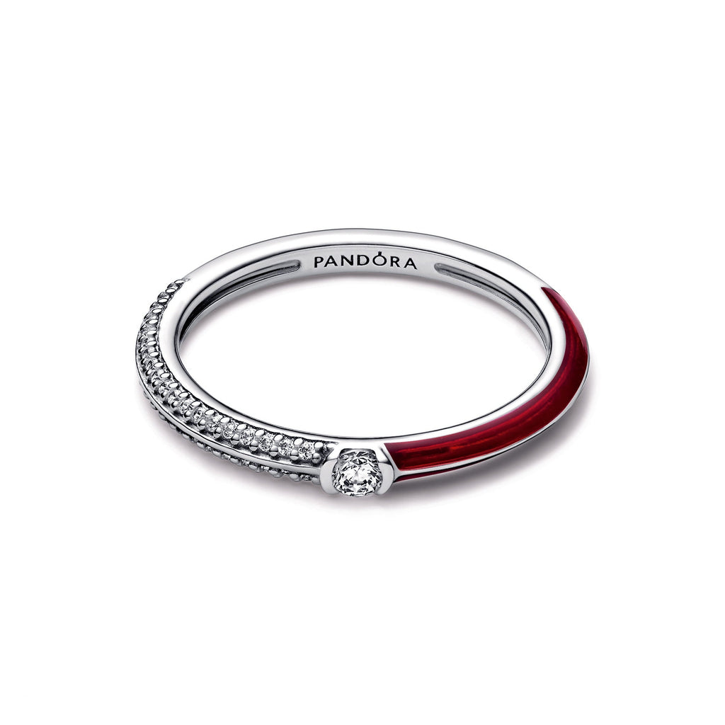 Pandora ME Pave & Red Dual Ring