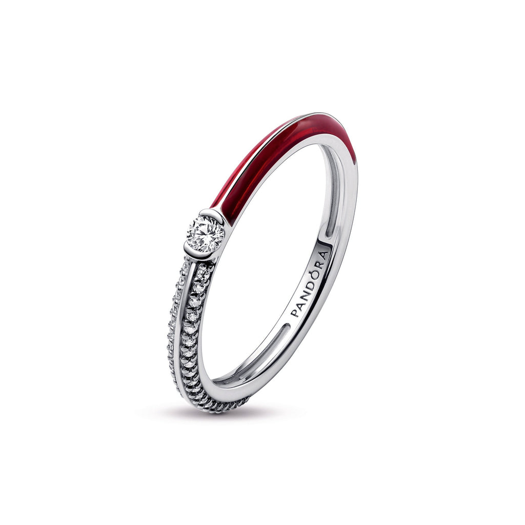Pandora ME Pave & Red Dual Ring