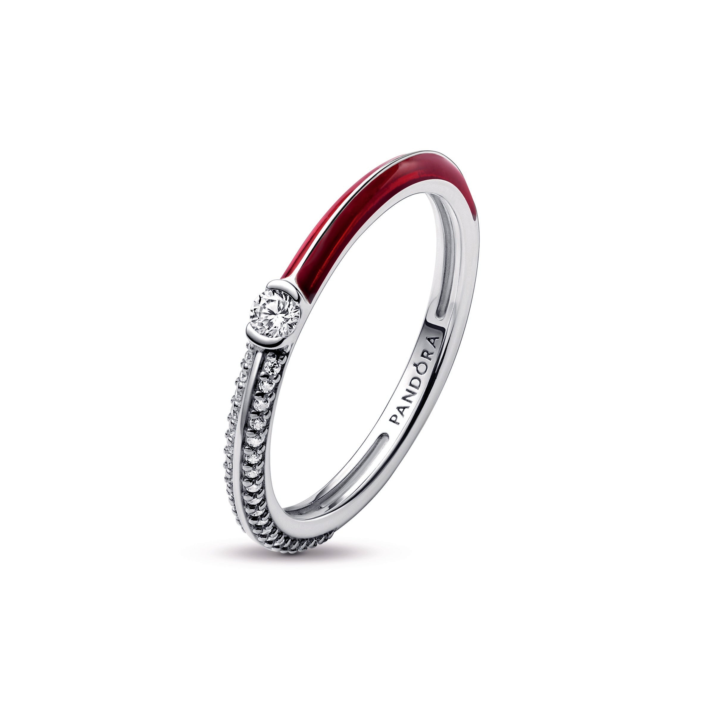 Pandora ME Pave & Red Dual Ring
