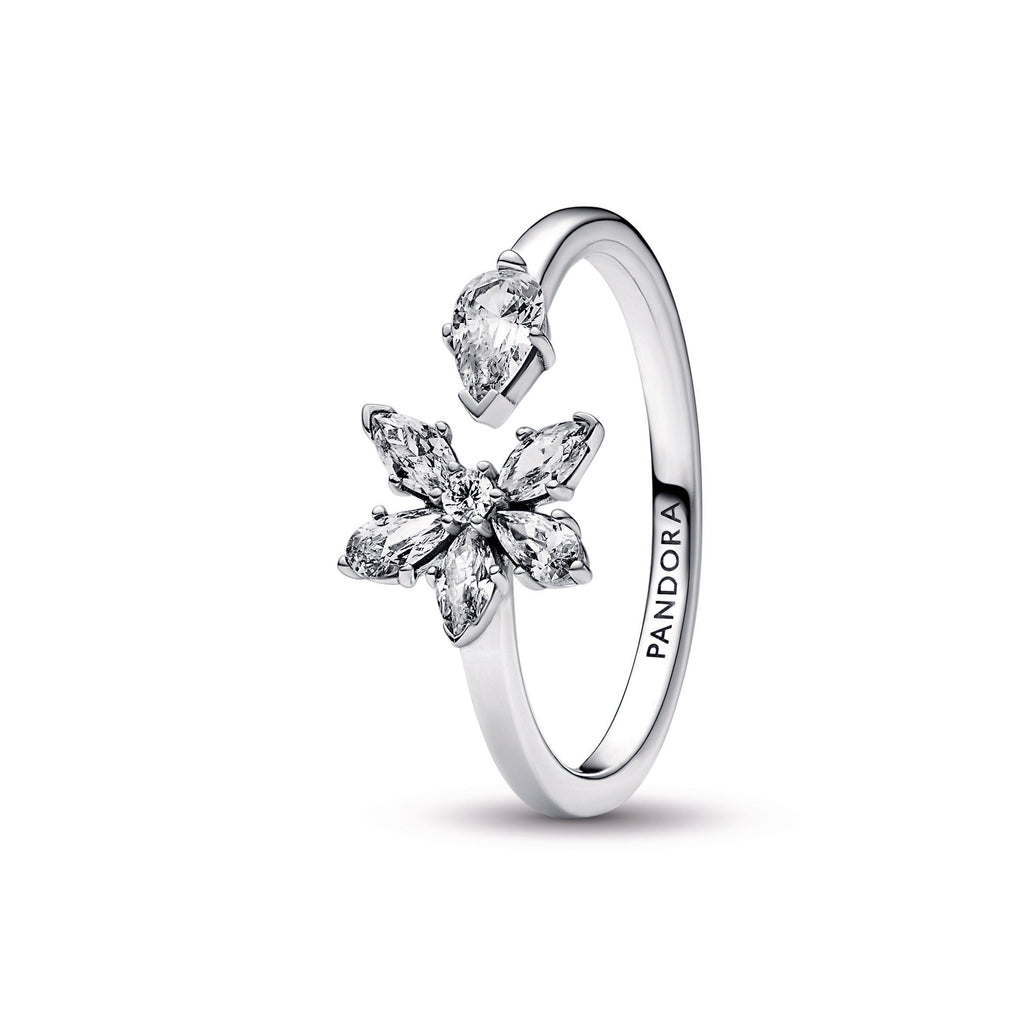 Pandora Sparkling Herbarium Cluster Open Ring