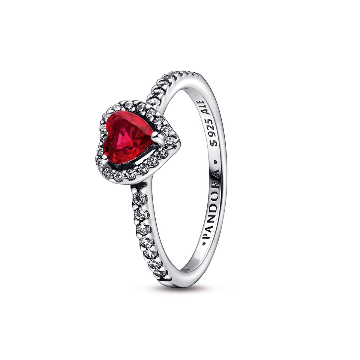 Pandora Elevated Red Heart Ring