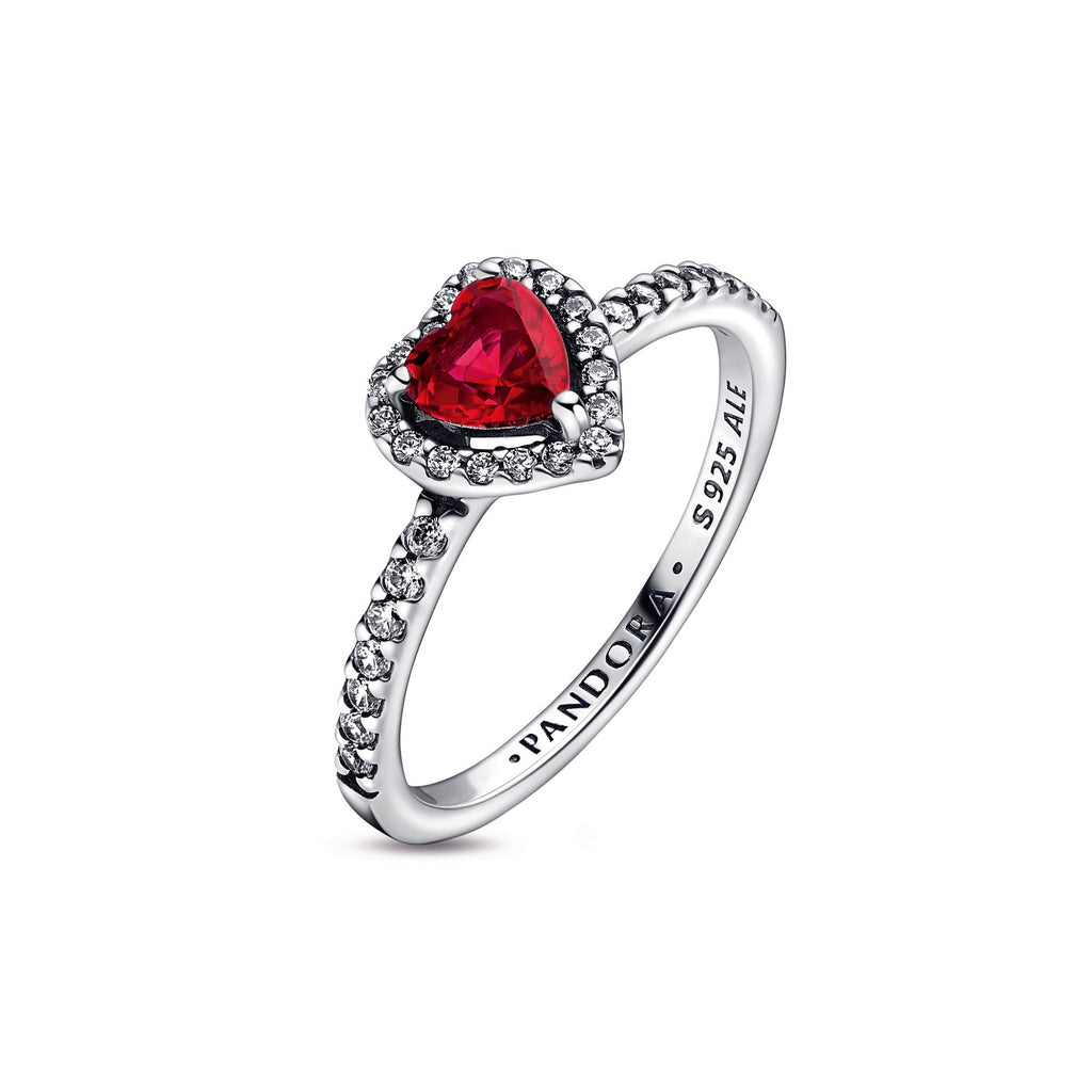 Pandora Elevated Red Heart Ring
