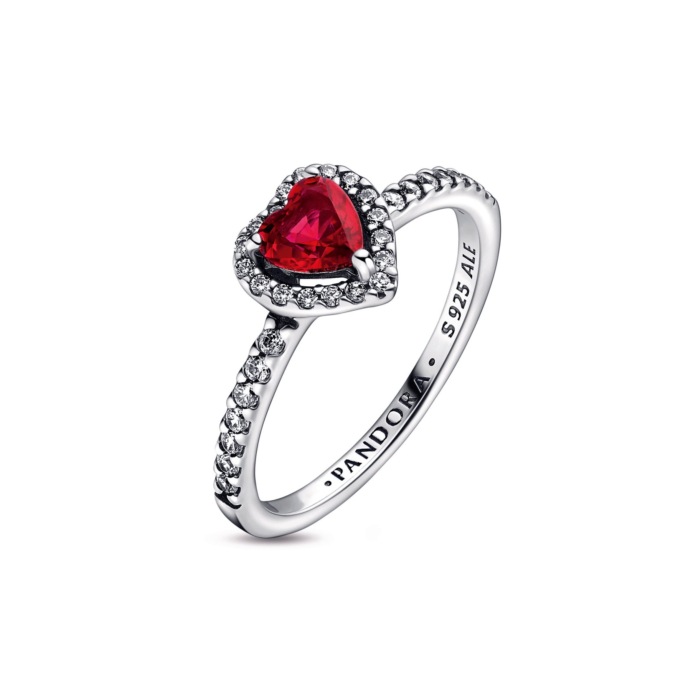 Pandora Elevated Red Heart Ring
