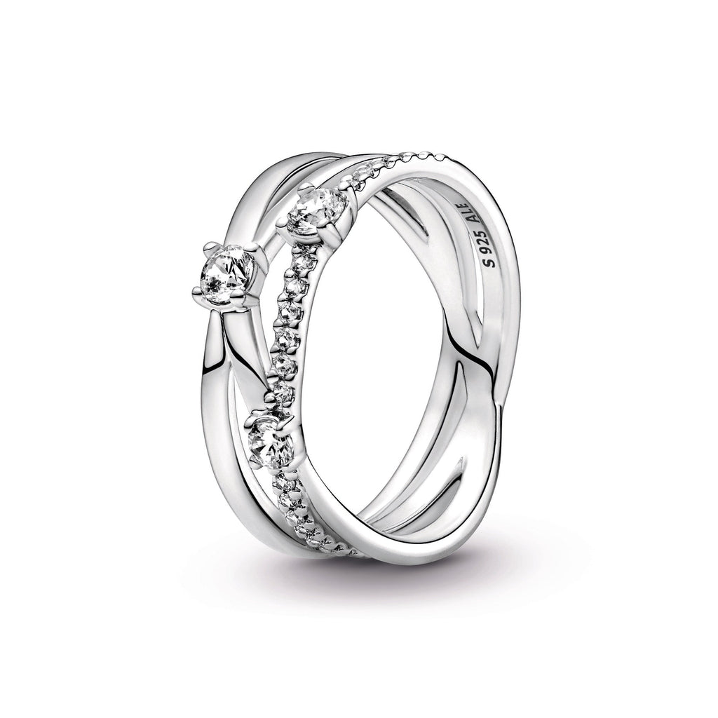 Pandora Sparkling Triple Band Ring