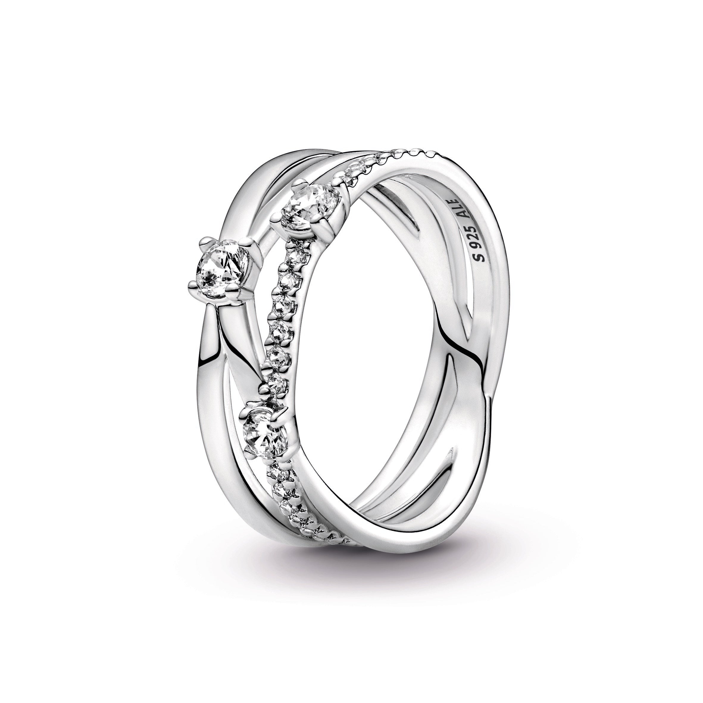 Pandora Sparkling Triple Band Ring