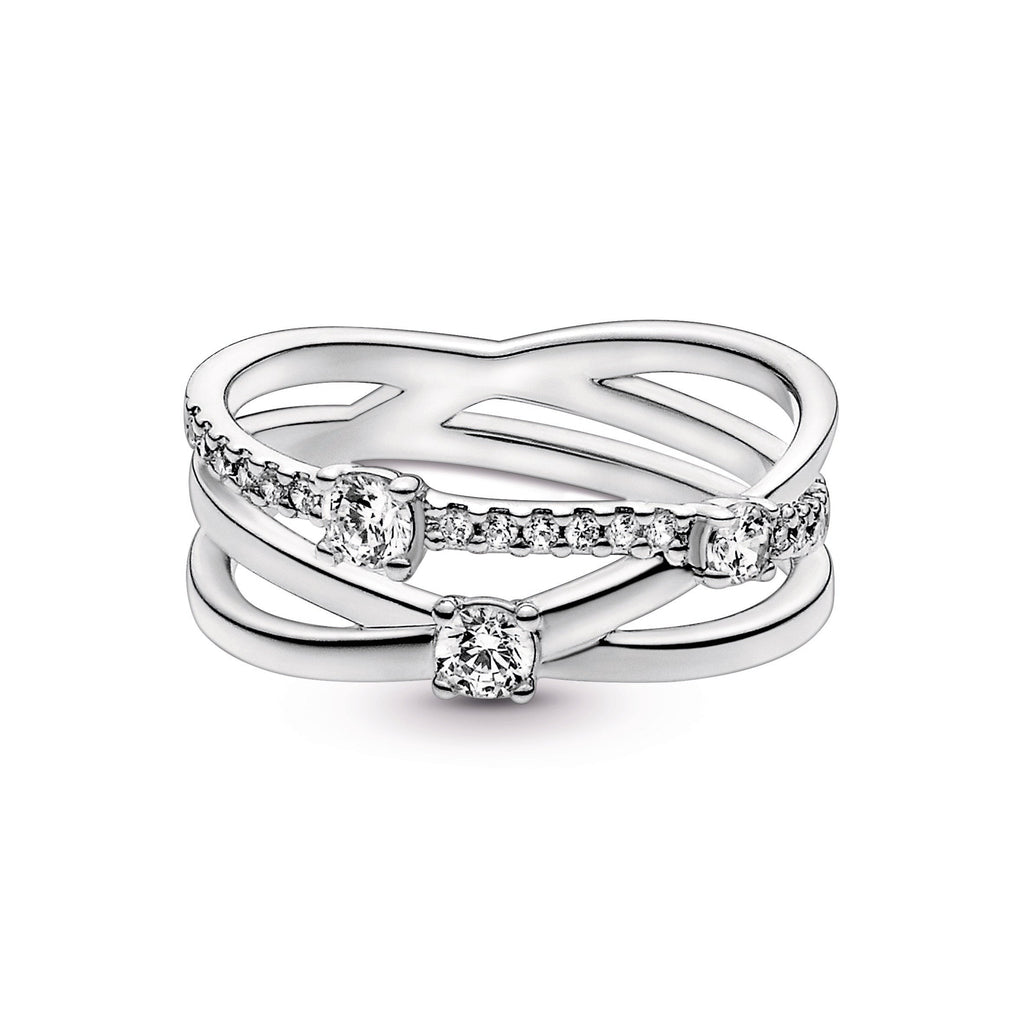 Pandora Sparkling Triple Band Ring